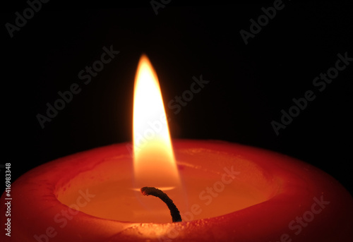 Red paraffin thick candle