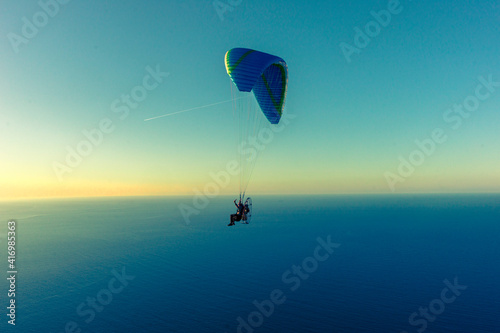 aerial photographer sati Özdemir takes pictures of the coast with a paramotor on the Black Sea coast.