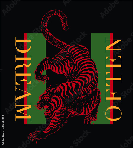 asian tiger t shirt design