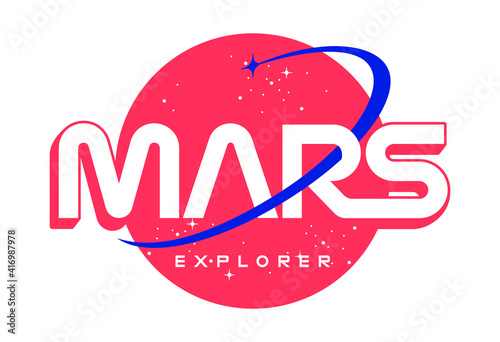 Canvas Print Mars explorer slogan t shirt design