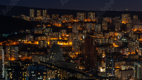 Architecture On Background Of Urban Night Cityscape, Tbilisi © k_samurkas