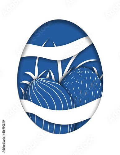 Easter card with a blue Easter egg 