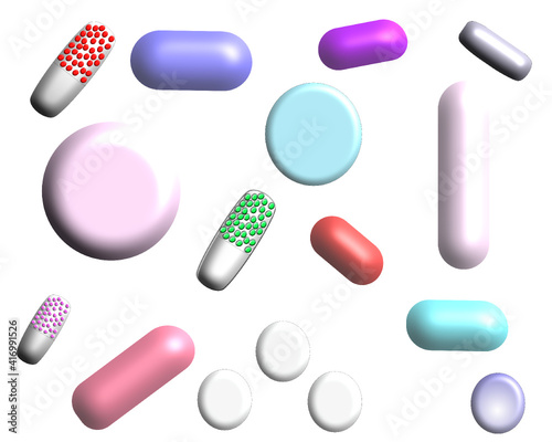 Collection of Multi-Colored Medications Vector