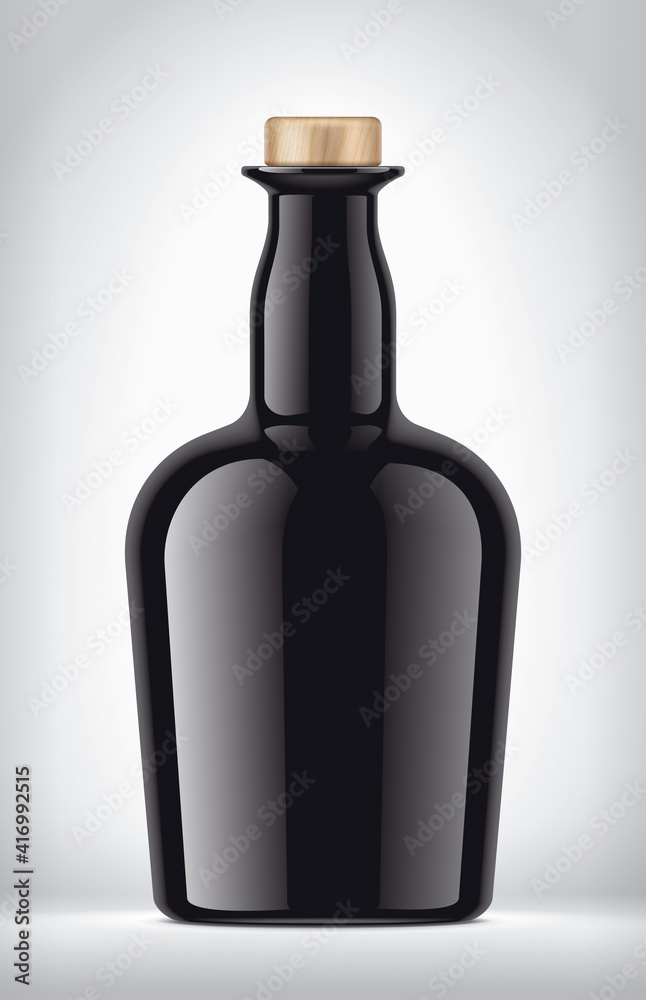 Non-transparent bottle on background. Non-transparent bottle on background.