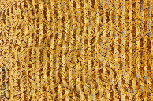 Yellow fabric with black pattern