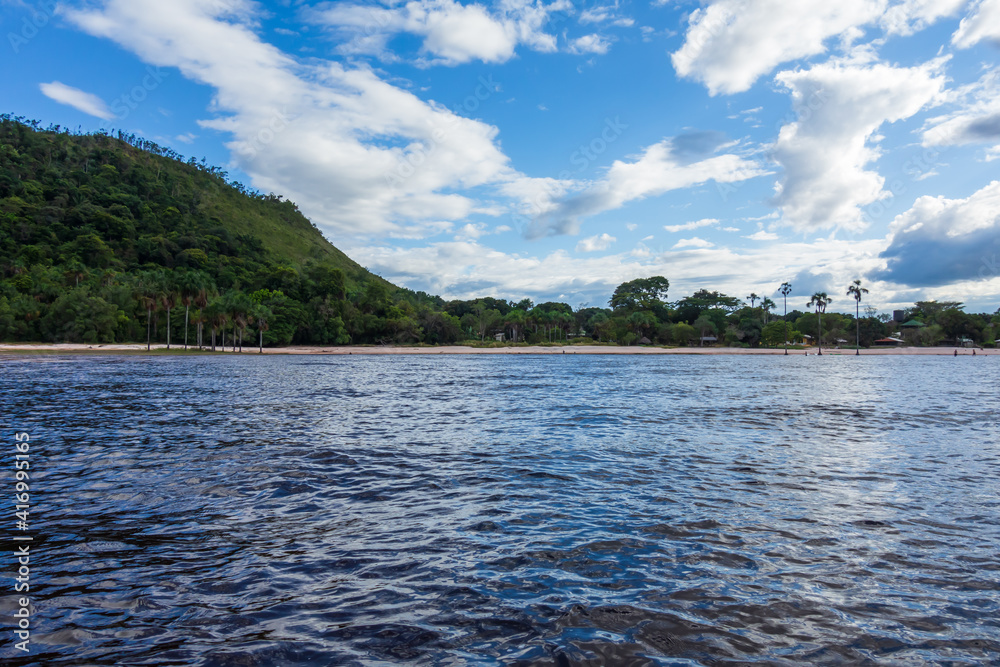 View of the lagoon in Canaima National Park (Bolivar, Venezuela). View of the lagoon in Canaima National Park (Bolivar, Venezuela).