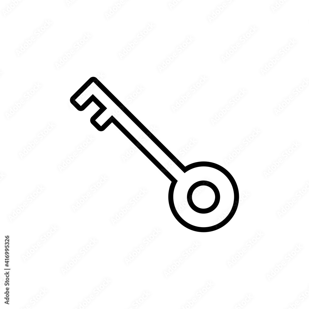 Key security lock flat line icon or logo isolated sign symbol on white background. Illustration high quality icons. Thin linear graphic pictogram for web site, mobile app, application. Vector EPS 10. Key security lock flat line icon or logo isolated sign symbol on white background. Illustration high quality icons. Thin linear graphic pictogram for web site, mobile app, application. Vector EPS 10.