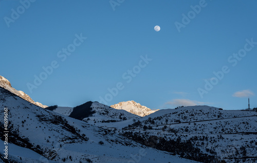 mountain landscape after snowfall in the Caucasus mountains 