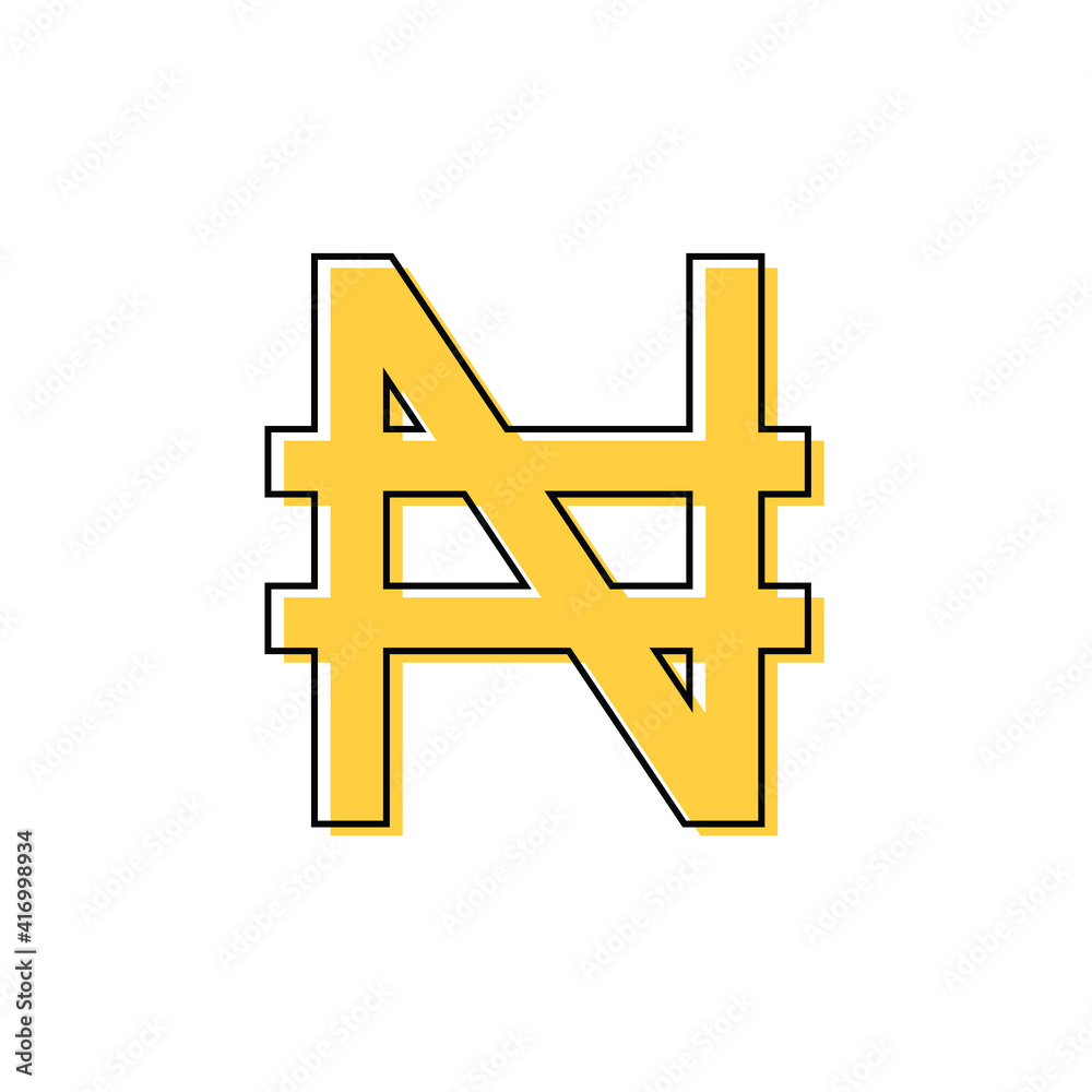 Obraz premium colour Nigerian Naira icon. Nigerian Naira sign. vector
