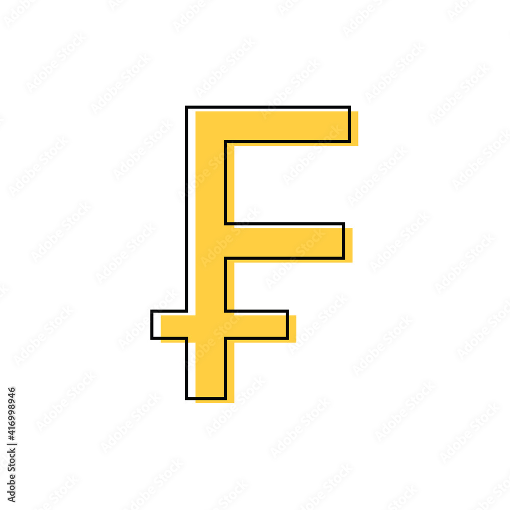 Obraz premium colour franc icon. franc sign. money. vector