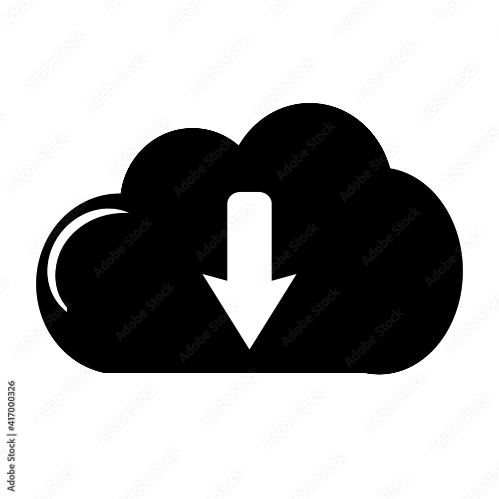 Cloud download symbol, web and computer icon Cloud download symbol, web and computer icon