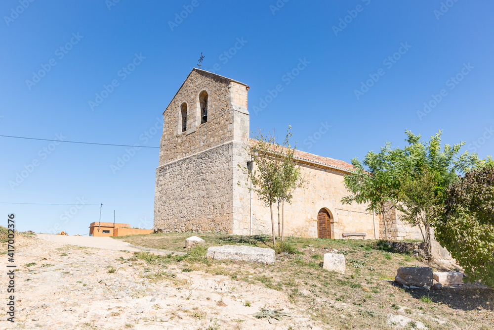 Church of San Roman in Alcoba de la Torre village (Alcubilla de Avellaneda), province of Soria, Castile and Leon, Spain