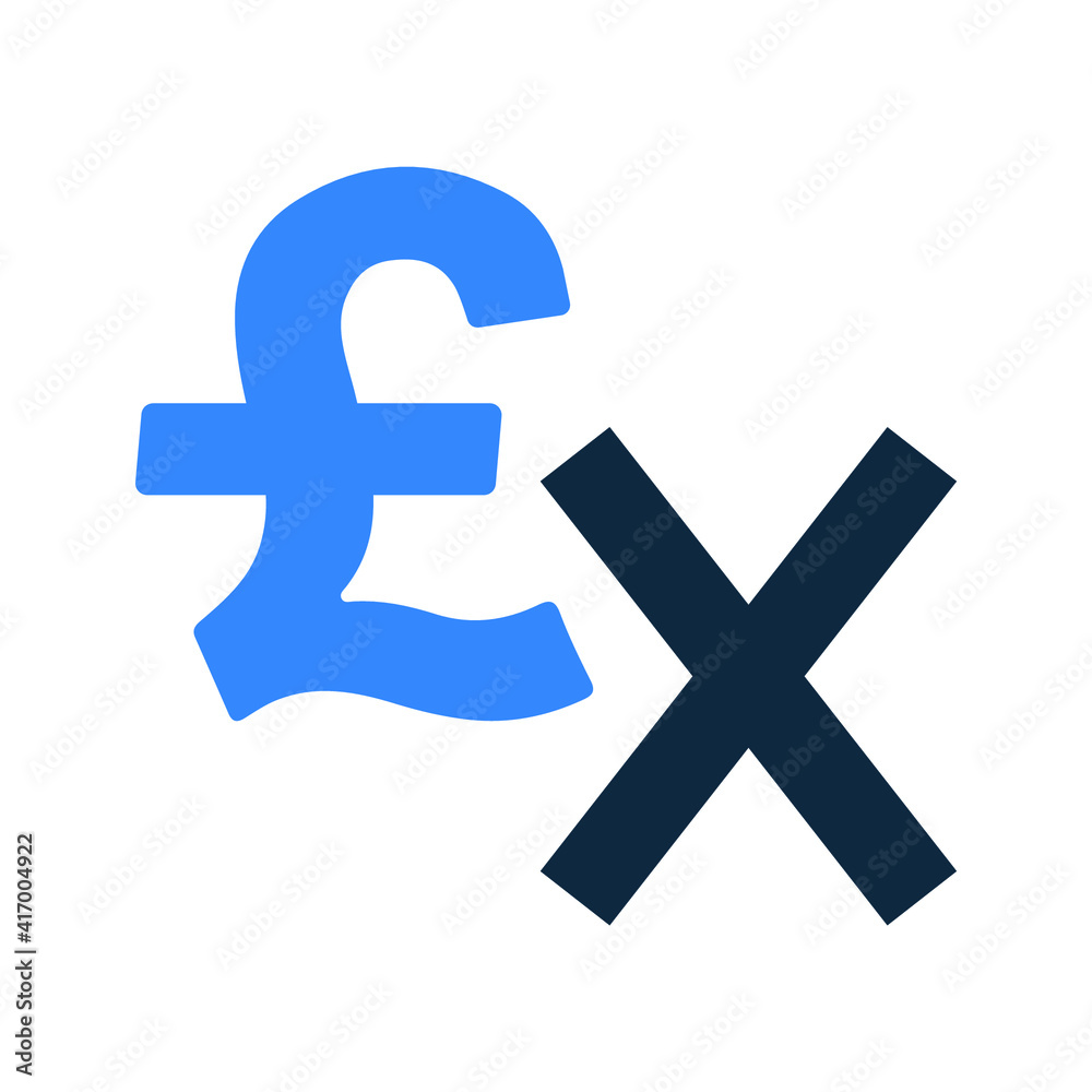 Obraz premium Pound sterling delete icon. Editable vector isolated on a white background.