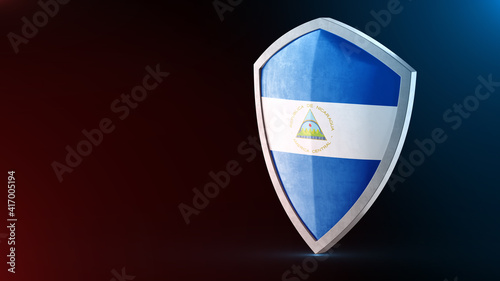 Steel armor painted as Nicaragua flag. Protection shield and safeguard concept. Safety badge. Security label and Defense sign. Force and strong symbol. Free Download Steel armor painted as Nicaragua flag. Protection shield and safeguard concept. Safety badge. Security label and Defense sign. Force and strong symbol. - GFXLoad