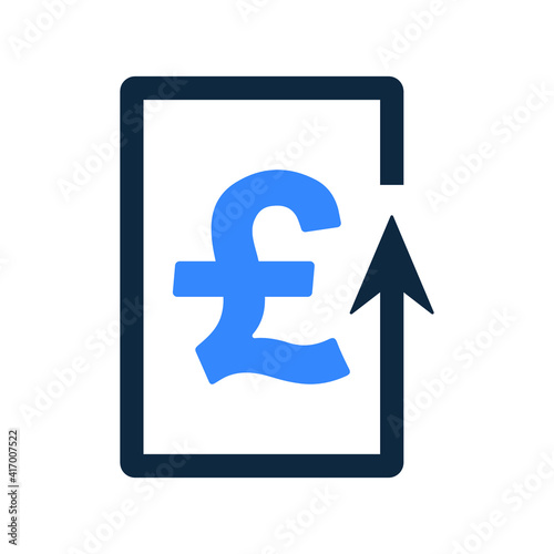 Pound sterling money back icon. Vector graphics.