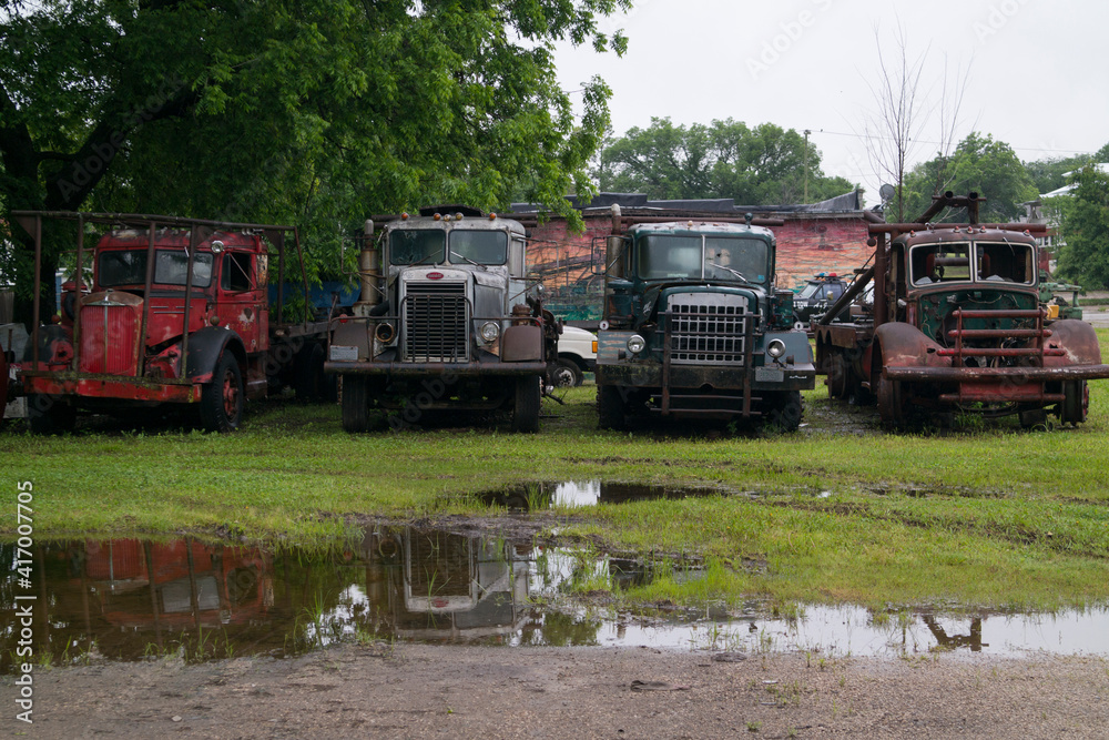 Old trucks in hominy oklahoma