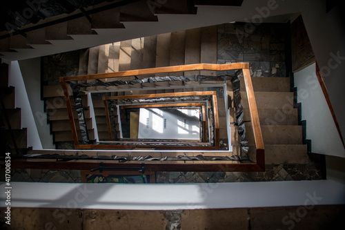 Staircase in the medieval tower photo