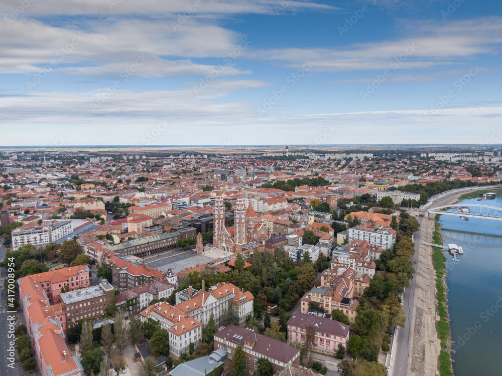 aerial photo of  beautiful Szeged