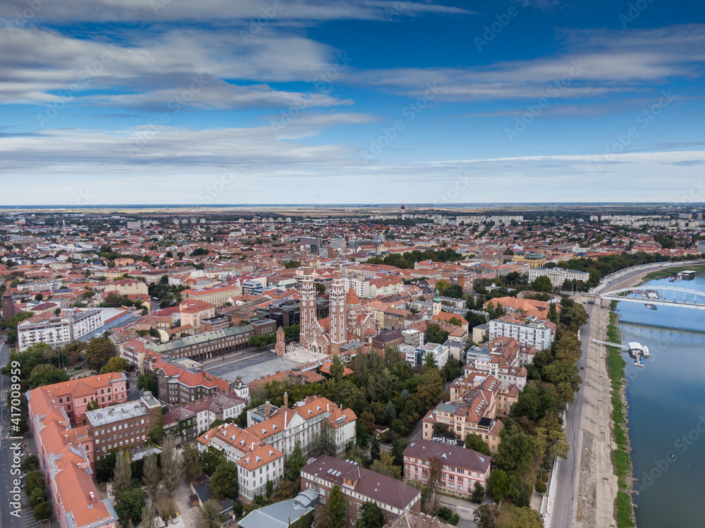 aerial photo of  beautiful Szeged
