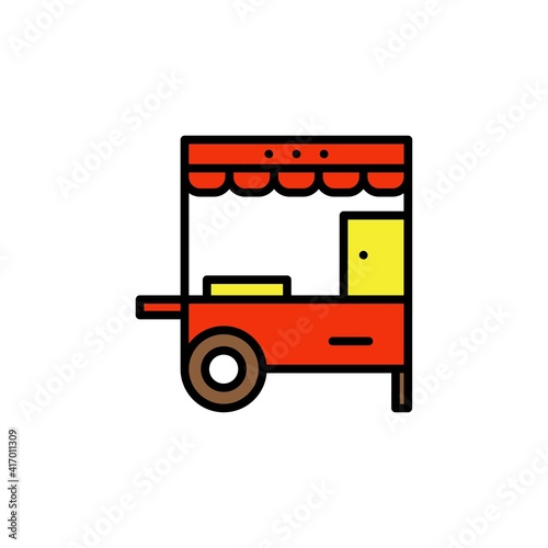 kiosk filled outline Icon.carnival and tool vector illustration on white background