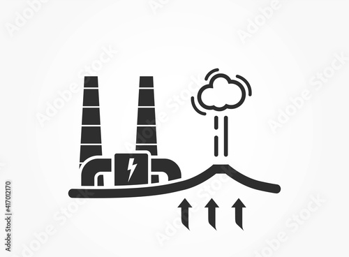 geothermal energy icon. environment, eco friendly industry, sustainable and renewable energy symbol