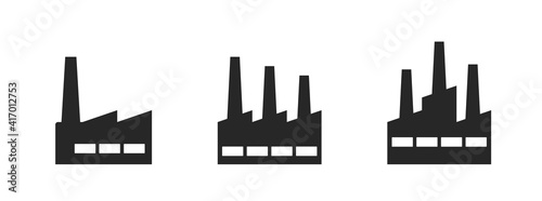 factory icon set. industry, production and manufacturing symbols. isolated vector images