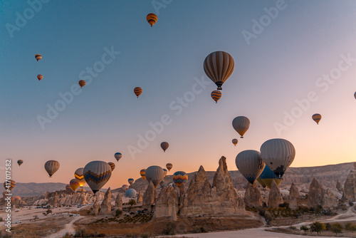 hot air balloon over region country