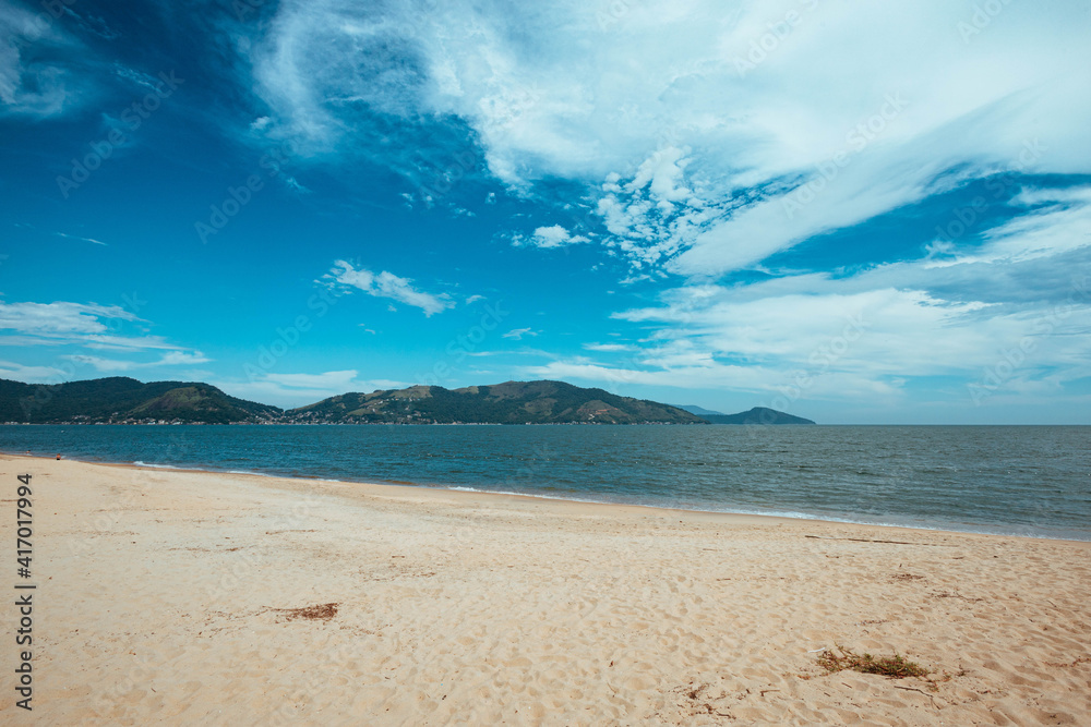 sand beach and blue sky