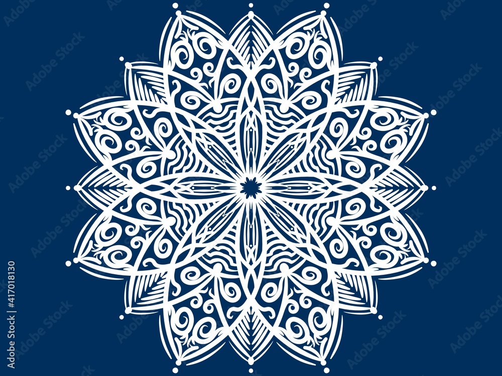 Mandala ornamental. Creative work background. Logo design illustration. Digital art illustration