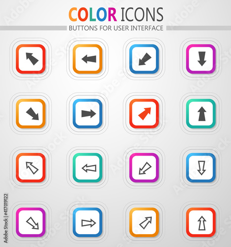 Arrows, directions and signposts icon set