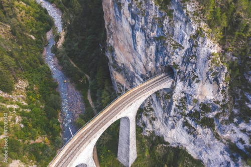 Obraz na płótnie Landwasser viaduct, Switzerland w salonie