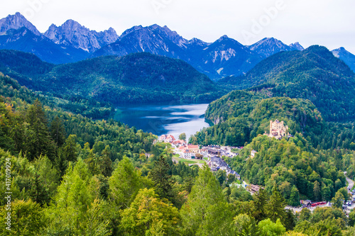 famous medieval german castle  land of knights  dragons and princesses  hohenschwangau castle