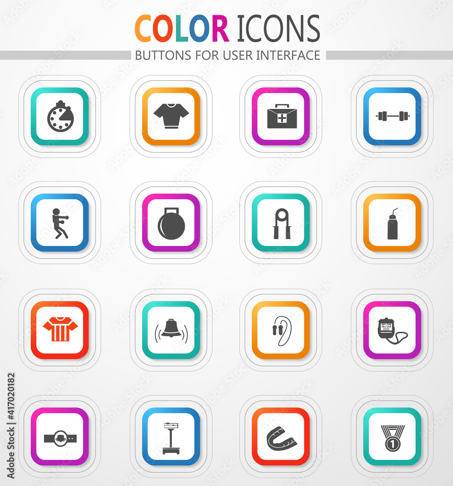 Boxing match icon set Boxing match icon set