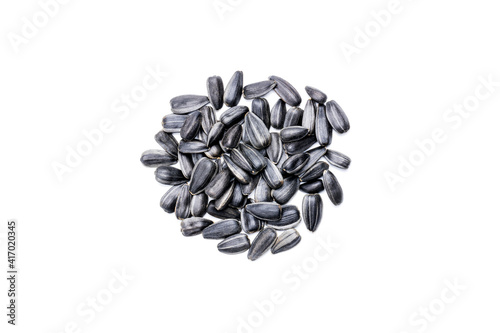 sunflower seeds isolated on white background. cereals cut out