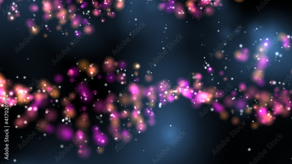 illustration of  Of Colorful Circles Bokeh and dust particles Background