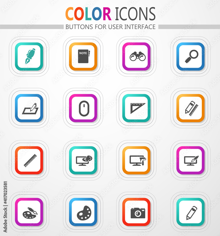 Design tools icon set