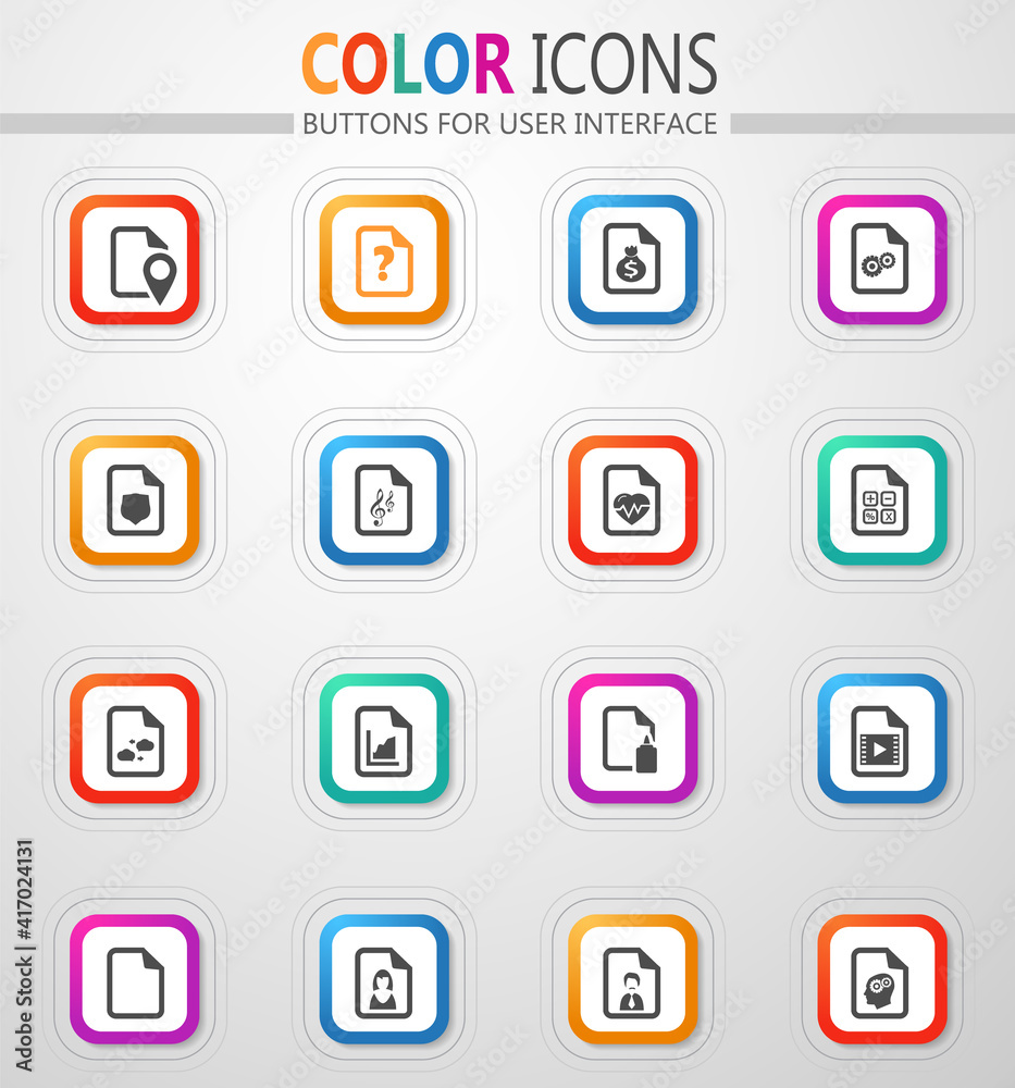 Documents icons set Documents icons set