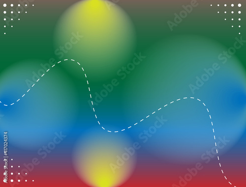 Light leak background with dominant dark green blue color gradation and wavy dotted lines and dots in some parts