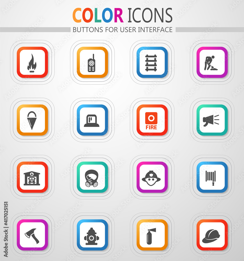 Fire-brigade icon set Fire-brigade icon set