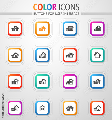 house type icon set