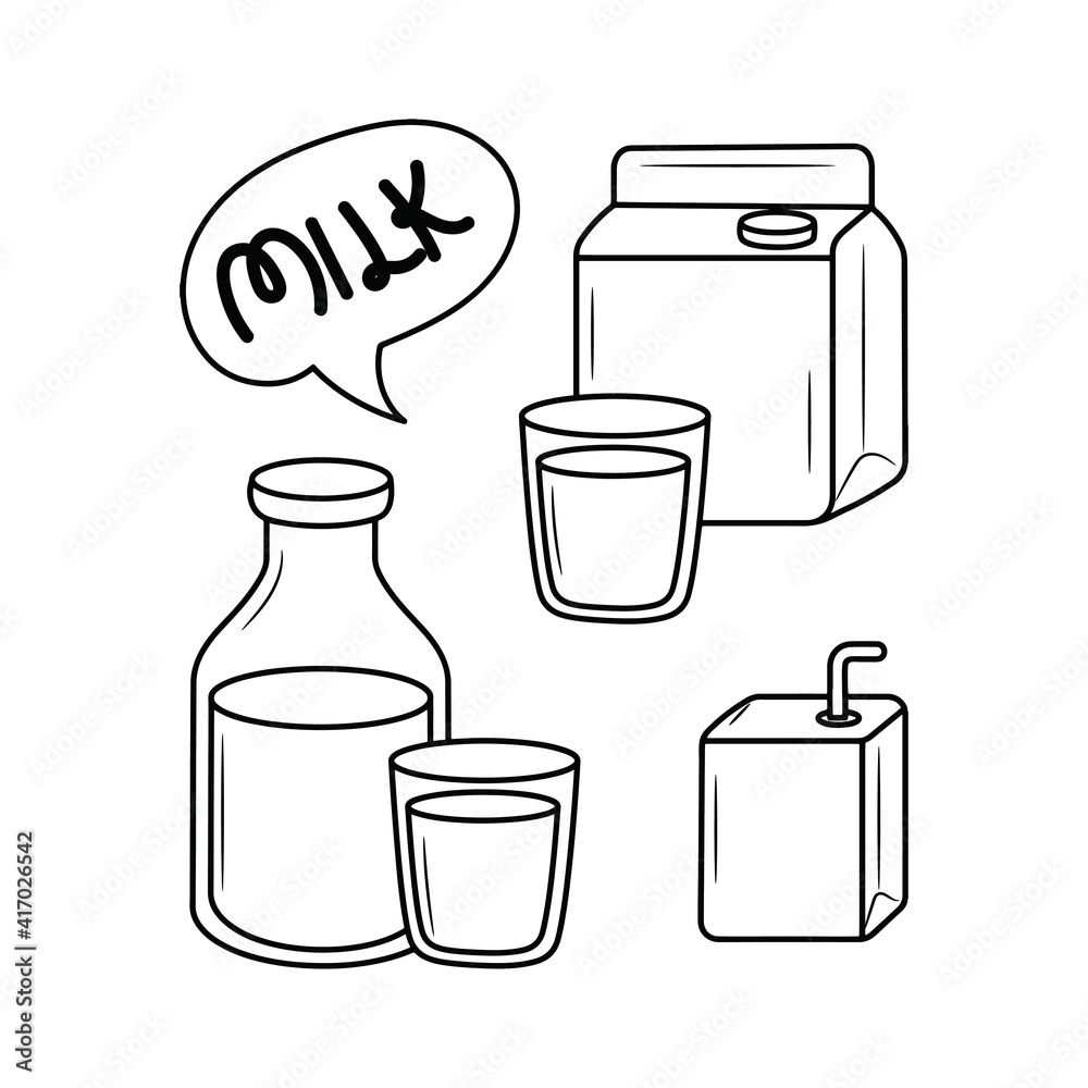Milk Product line icon, simple milk packaging and dishes vector illustration Milk Product line icon, simple milk packaging and dishes vector illustration