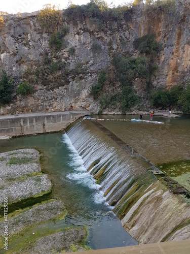 river passing through canyon