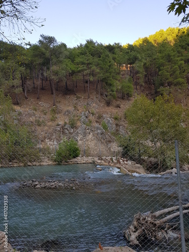 river passing through canyon