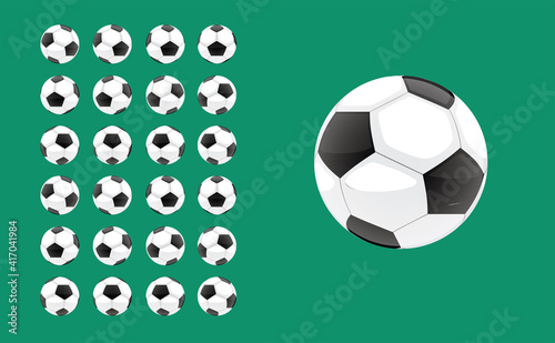 3d Football Soccer Ball Frame Spinning Rotation Vector