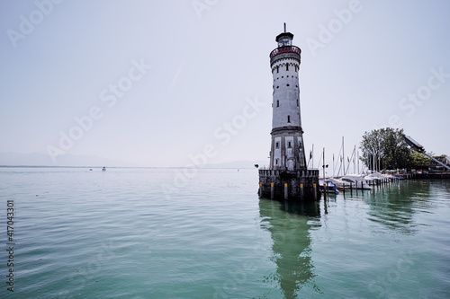 Light House in Lindau on the Lake Constance, Bavaria, Germany.