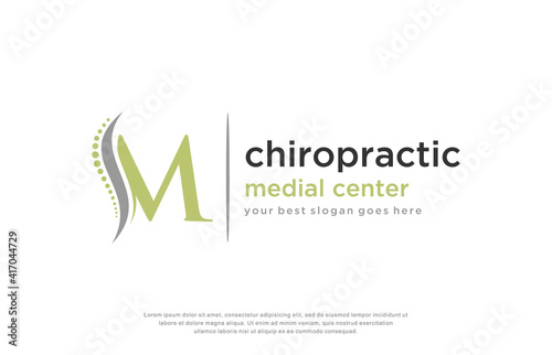 chiropractic medical center logo design vector.