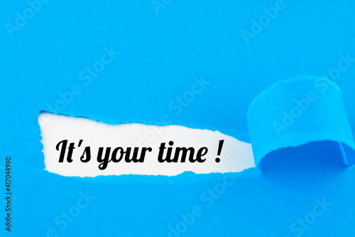 It's your time concept on blue envelope