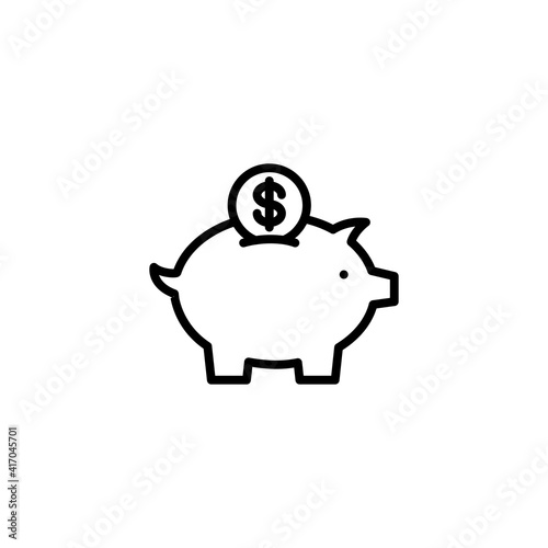 Piggy Bank icon vector for web site