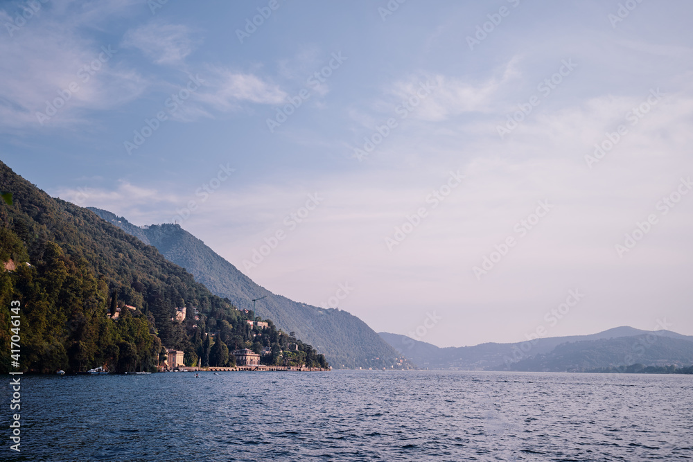 Travel by Italy. Como lake view in summer time.