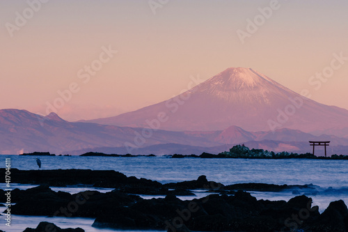 真名瀬海岸から富士を望む